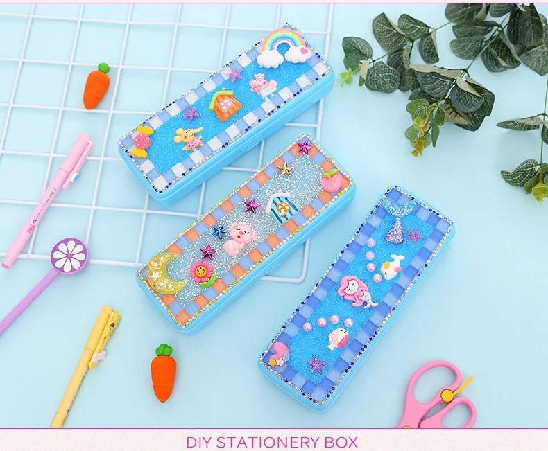 Childrem DIY Материал посылка мозаика паста пенал для детей ручной работы DIY живопись канцелярские коробки коробка для хранения игрушка
