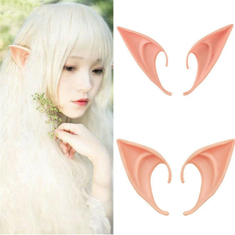 2 Pairs Latex Elf Fairy Ears For Hobbit Cosplay Halloween Party Props Decoration 