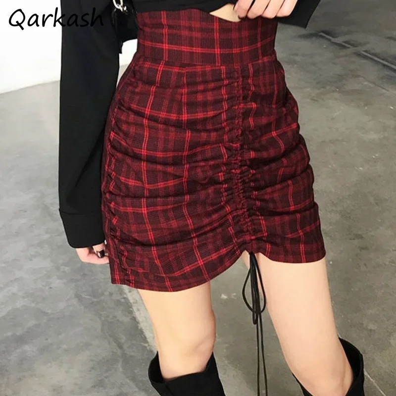 

Skirts Women Mini All-match Korean Style Sexy Temperament Fashion Newly Daily Clue Faldas Mujer Leisure Shirring Design Hot Sale
