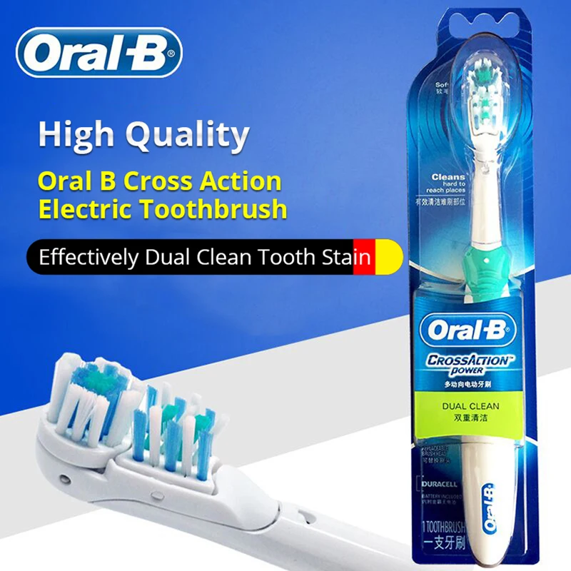 Электрическая зубная щетка Oral B Cross Action с двойной щетиной для отбеливания зубов