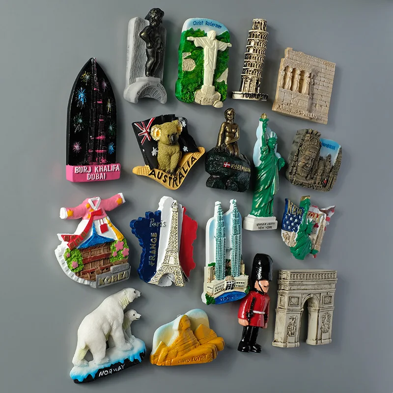 Japan USA Dubai Korea Australia Greece Cambodia Italy Dubai Norway Brazil tourism magnetic refrigerator fridge magnet souvenirs magnetic fridge magnets magnetic fridge stickers refrigerator decor