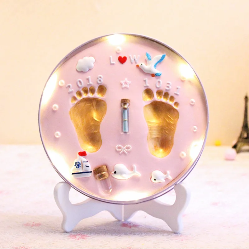 

Light Slime Handprint Footprints Colored Clay Souvenir Newborn Baby Souvenirs Plasticine Modeling Clay Hand Foot Diy Baby Gift