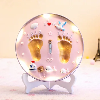 

Light Slime Handprint Footprints Colored Clay Souvenir Newborn Baby Souvenirs Plasticine Modeling Clay Hand Foot Diy Baby Gift