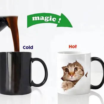 

Nice Cat Panda Temperature Changing Cup Color Changing Chameleon Mokken Warm Sensitive Cup Coffee Tea Milk Mok Novelty