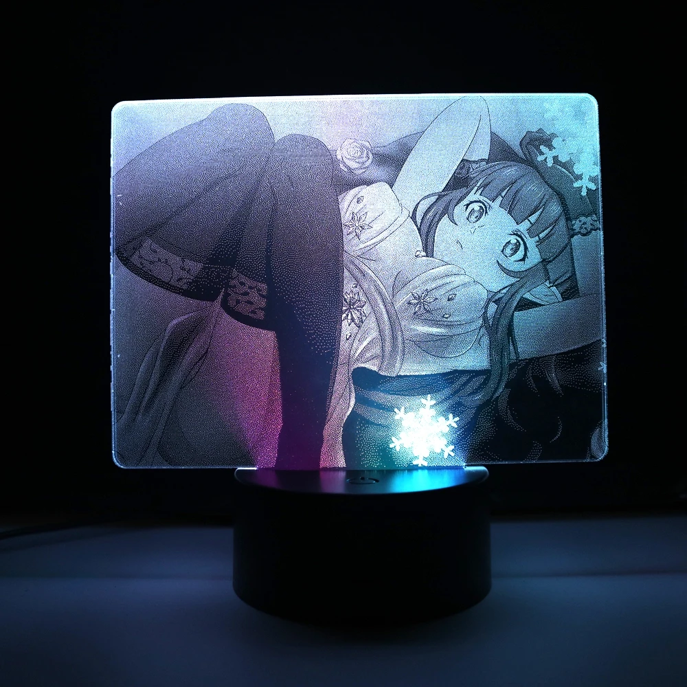 

Двухцветная светодиодная настольная лампа, аниме фигурка, двухцветная лампа, милая девушка для детской спальни, Декор, подарок на день рождения, красосветильник Манга