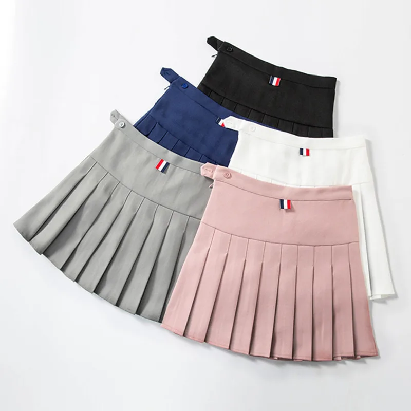 New Summer Tennis Stripe Gonna Da Donna Vita Alta Golf Gonne A Pieghe Donna Faldas Y2K Jupe Blanche Girls Mini Gonna Corta 2021