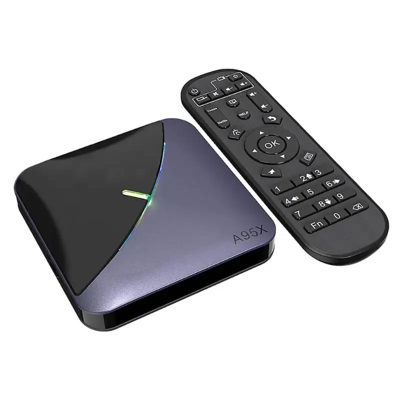 A95X F3 RGB Luce Смарт ТВ Box Amlogic S905X3 Android 9,0 2/4GB 16 GB/32/64 Гб Поддержка Dual Wifi 4K 75fps A95XF3 Декодер каналов кабельного телевидения по стандартам ЕС/США