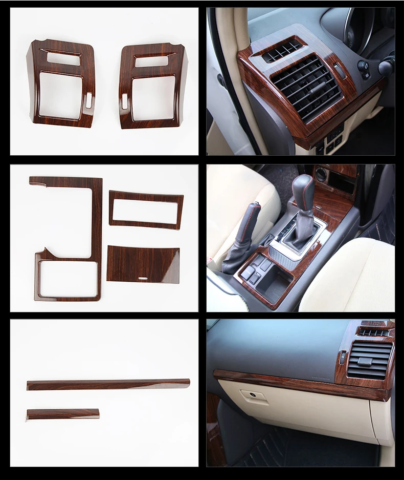 Для Toyota Land Cruiser PRADO FJ150 2010- ABS персиковое дерево зерна автомобиля внутренний комплект крышка декоративная отделка автомобиля Стайлинг 30 шт