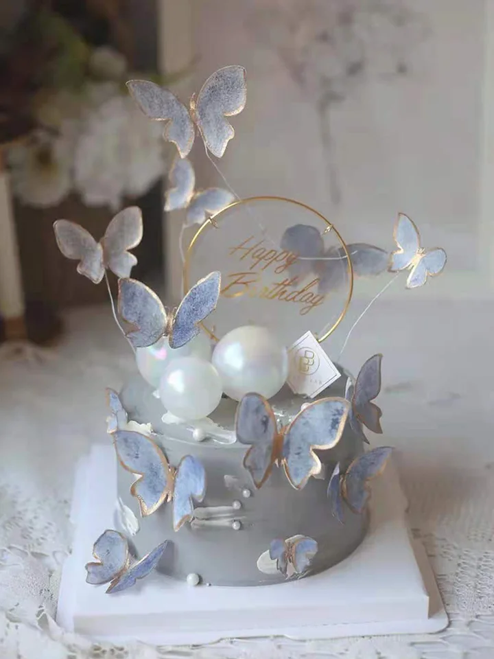 Wholesale 6-10pcs Butterfly Cake Toppers Paper For Cake Decoration