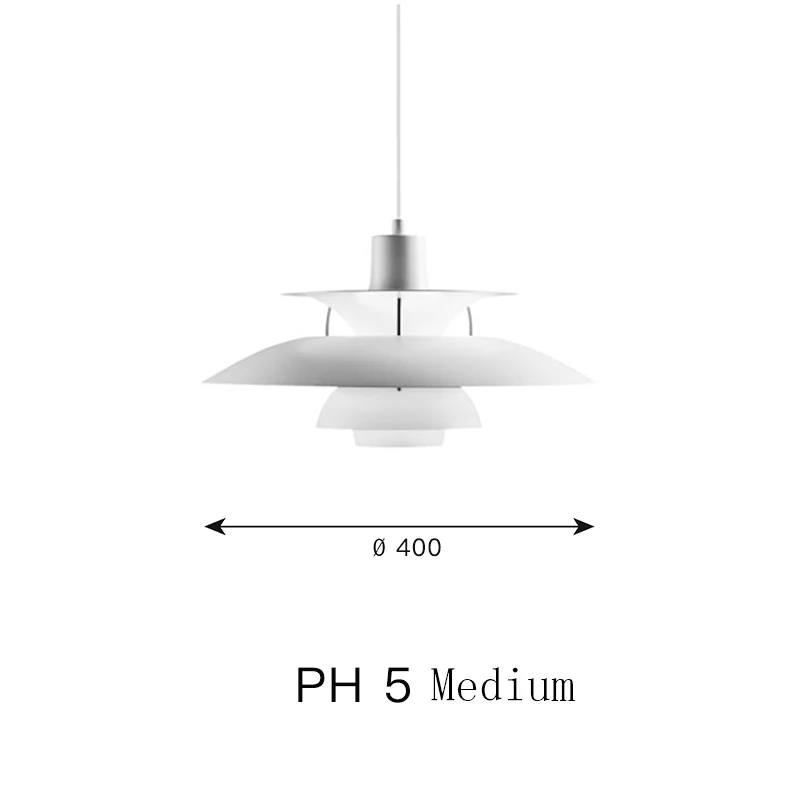 Подвесной светильник из алюминиевого сплава PH 5 в стиле арт-деко, подвесной светильник s для гостиной, спальни, кафе, магазина одежды, подвесной светильник, светодиодный светильник - Цвет корпуса: PH 5 medium