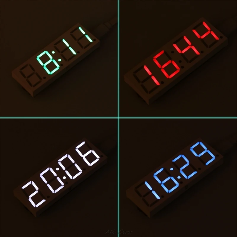 

DS3231 Electronic DIY 0.8inch Dot Matrix LED Clock Kit 4 Digit Display 5V Mciro USB Car Clock