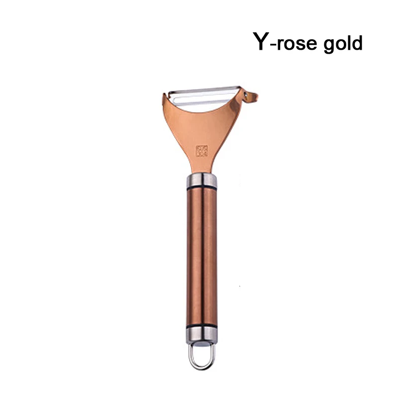 Y-rose gold Многофункциональный кухонный скребок для фруктов, овощей, картофеля, для удаления кожи, яблоко, Овощечистка, высокое качество, бытовой нож для очистки огурец - Цвет: Y-rose gold