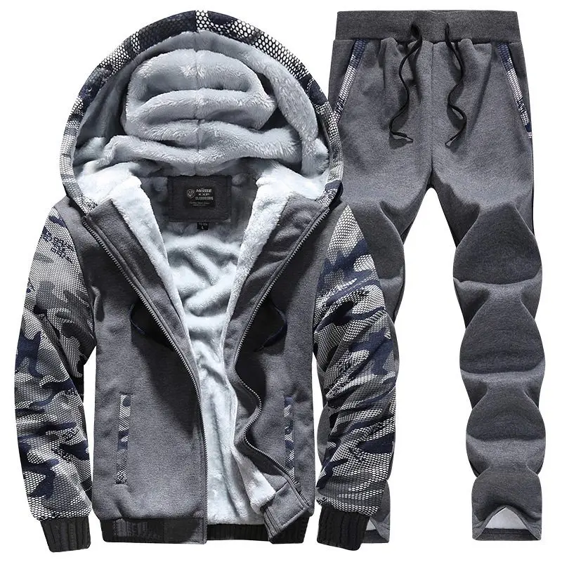 Grey Masculino осень уличная комплект из двух предметов толстовки с капюшоном+ брюки комплекты из 2 предметов Hombre мужской спортивный костюм пэчворк Весна MOOWNUC - Цвет: Grey