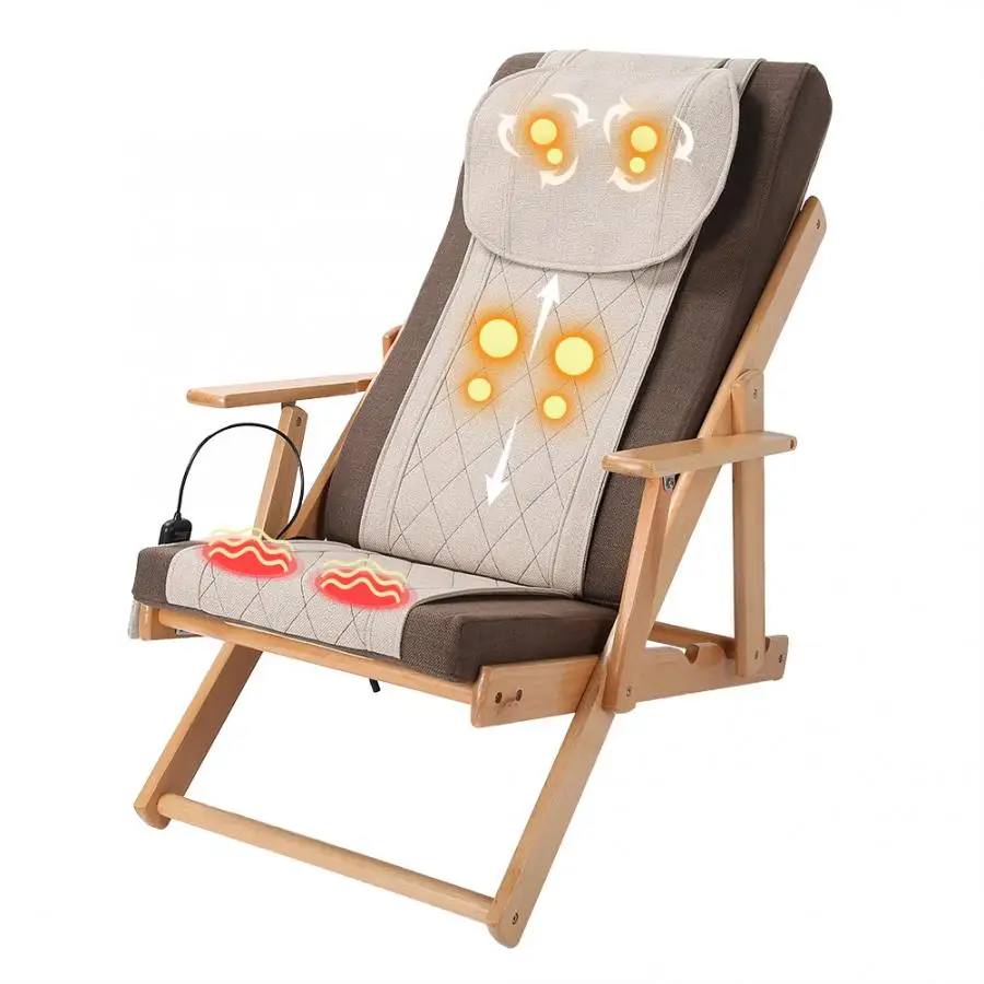 Складное регулируемое массажное кресло с пультом дистанционного управления для шеи, плеч, спины и ног, облегчающее боль
