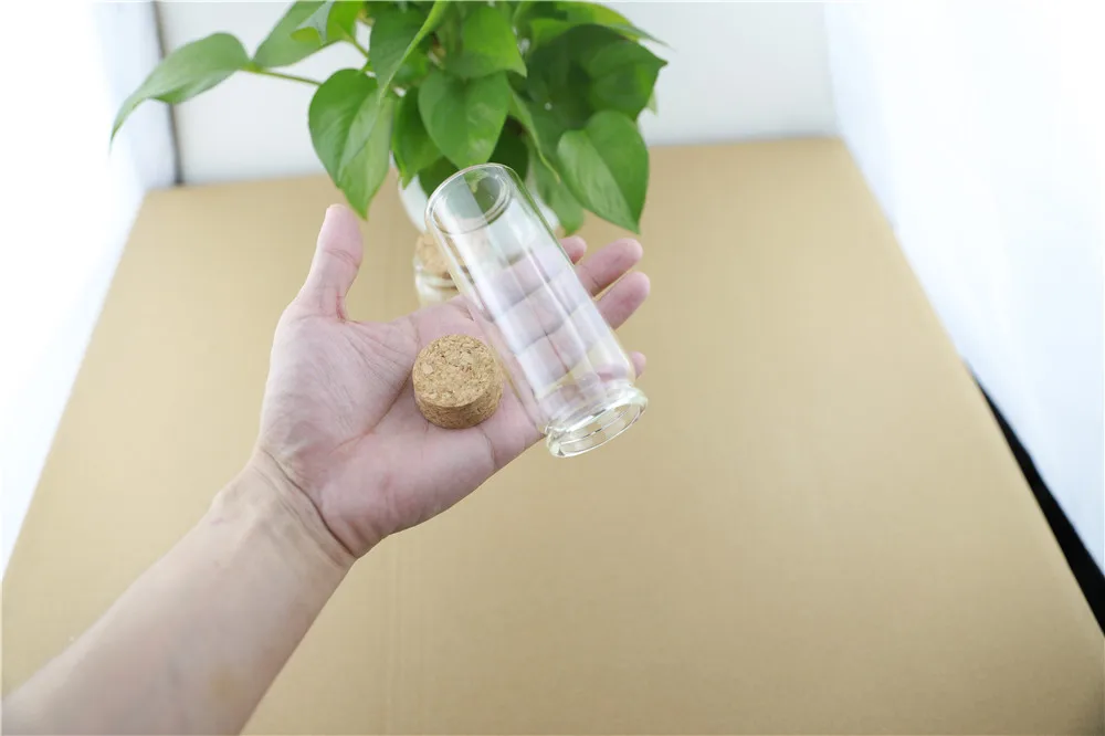 12pcs 47mm 150ml Cork Stopper Glass Bottles Spicy Storage Jar Bottle Food Containers Glass spice candy Jars Vials (4)