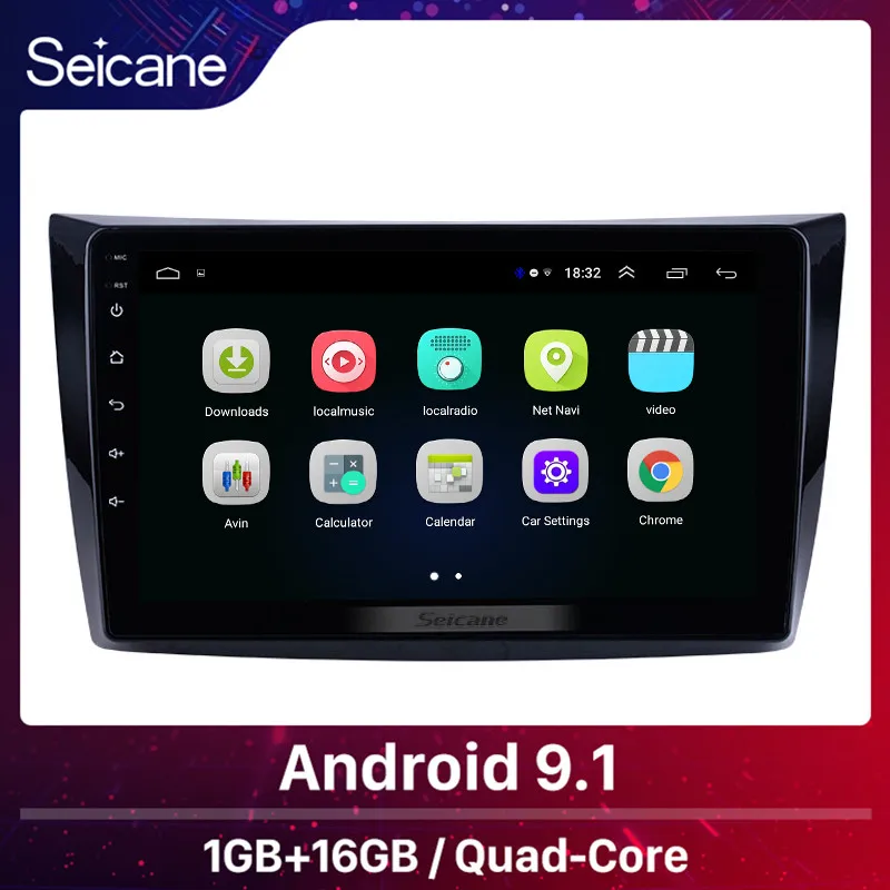 Seicane Автомобильный GPS Радио 9 дюймов Android 1 автомобильный мультимедийный плеер для