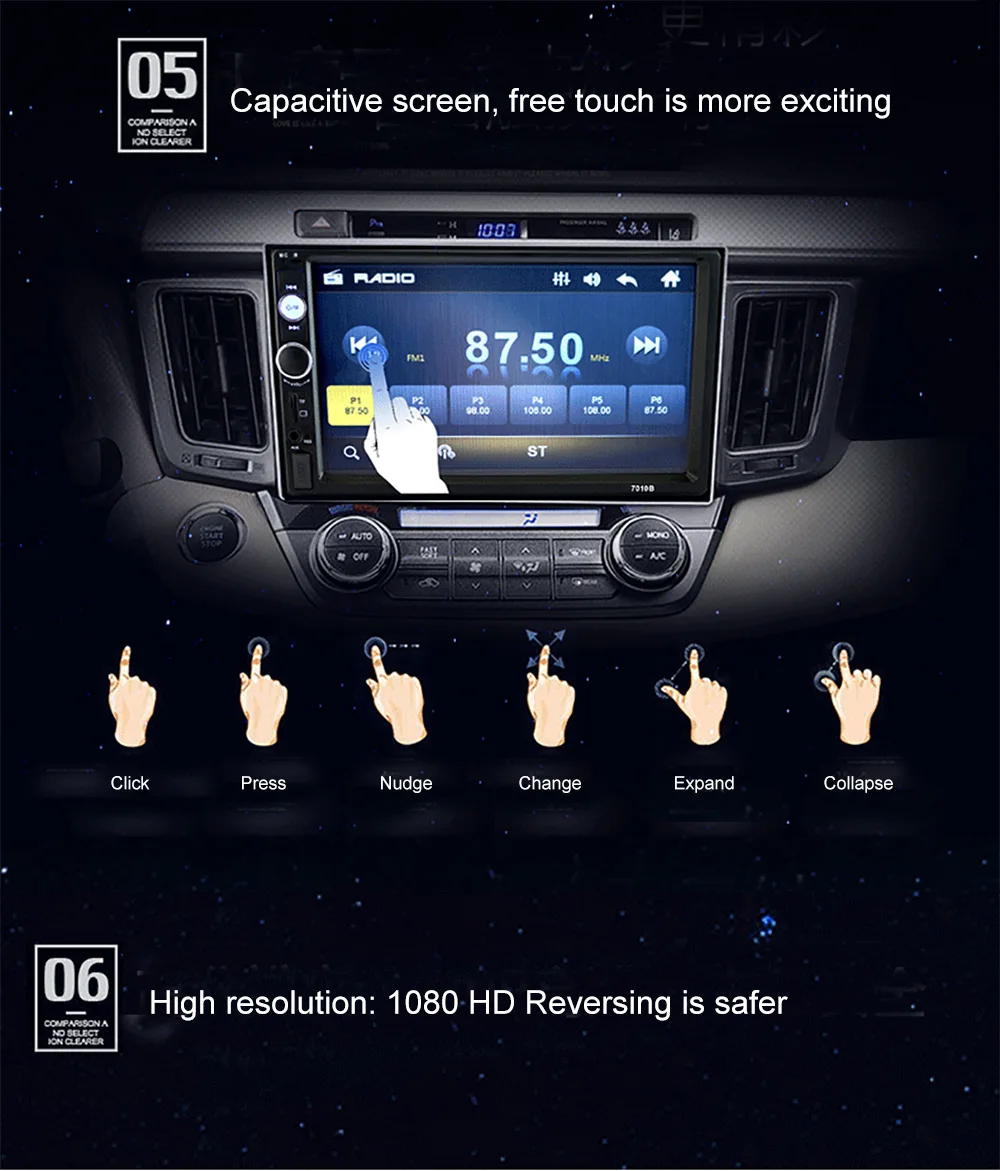 Автомобильный мультимедийный плеер Bluetooth плеер MP5 воспроизведение видео сенсорный экран автомобильное радио резервная камера автомобильный dvd-плеер