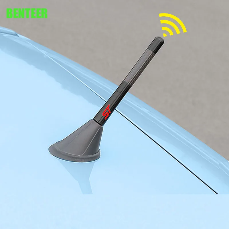 

4.7 Inch Black Short Carbon Fiber Car Antenna Sticekr For Ford Fiesta Mondeo Fusion Explorer Escape Edge Ecosport Kuga