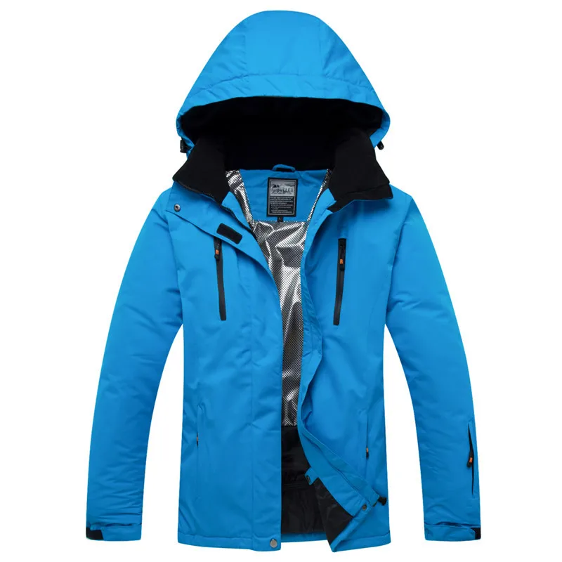 Твердые Цвет лыжный костюм Для женщин устойчивые к ветру Водонепроницаемый толстые теплые Поддержка Для Мужчин's - Color: Blue