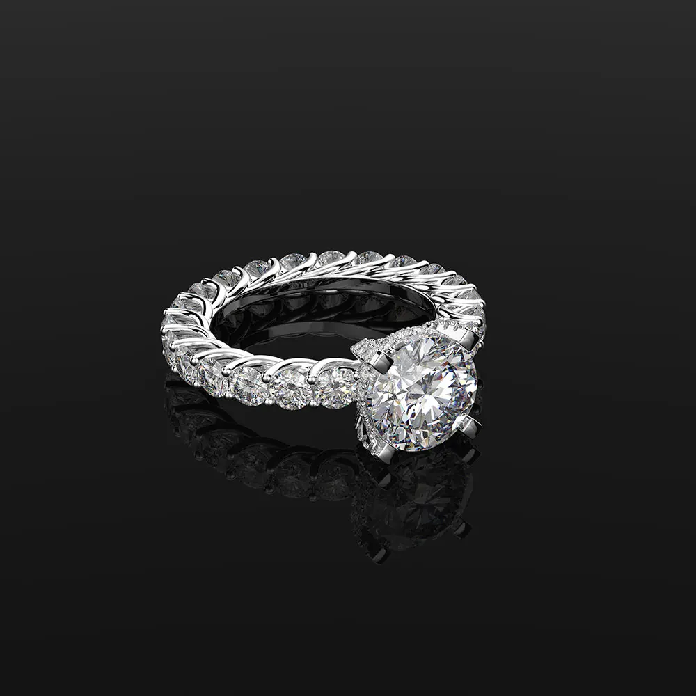 Wong дождь Роскошный стерлингового серебра 925 искусственный муассанит драгоценный камень свадебное обручальное женское кольцо ювелирные изделия на подарок