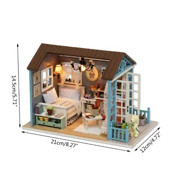

Doll House DIY Miniature Dollhouse Model Handmade Mini Wooden Furniture Toy Gift 72XC