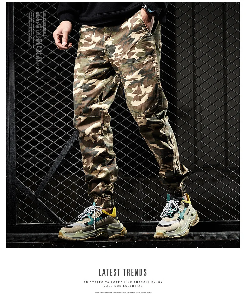 Мужские брюки-карго Camo Joggers тактические брюки милитари камуфляж мульти-Спортивные Брюки с карманами мужские повседневные брюки карго плюс размер