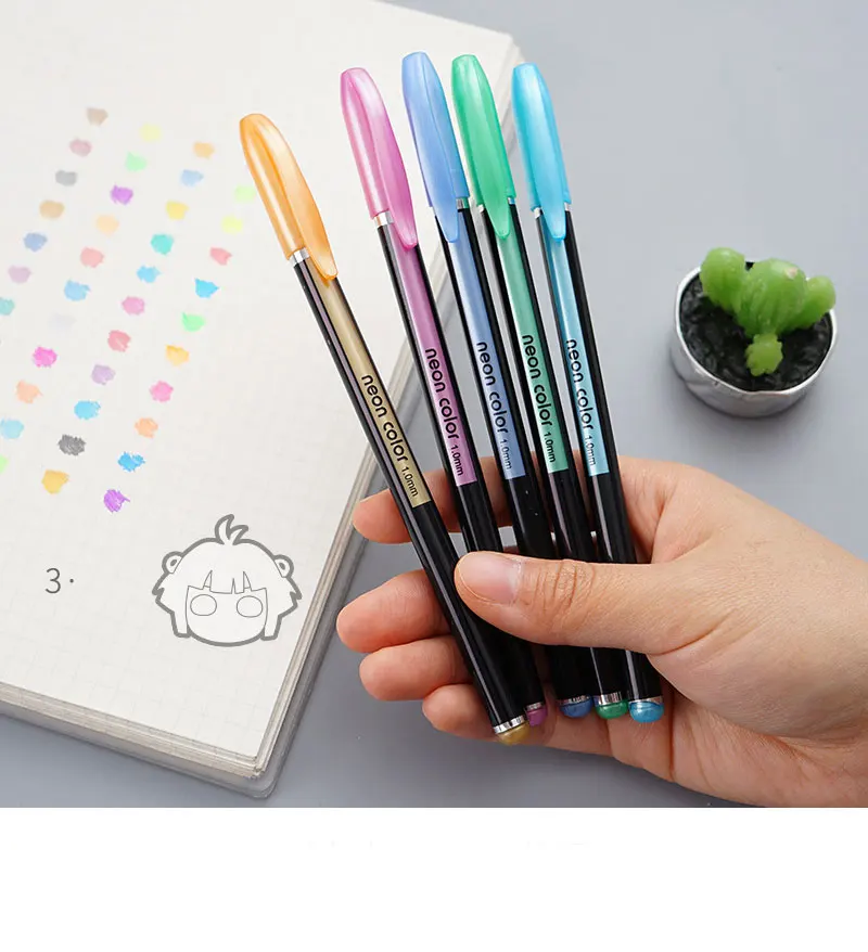 12 Teile/satz Gel Pen-Set Glitter Gel Stifte für Schule Büro Erwachsene Malbuch Zeitschriften Zeichnung Kritzeln Kunst Marker Zeichnung Stift – Detail 8