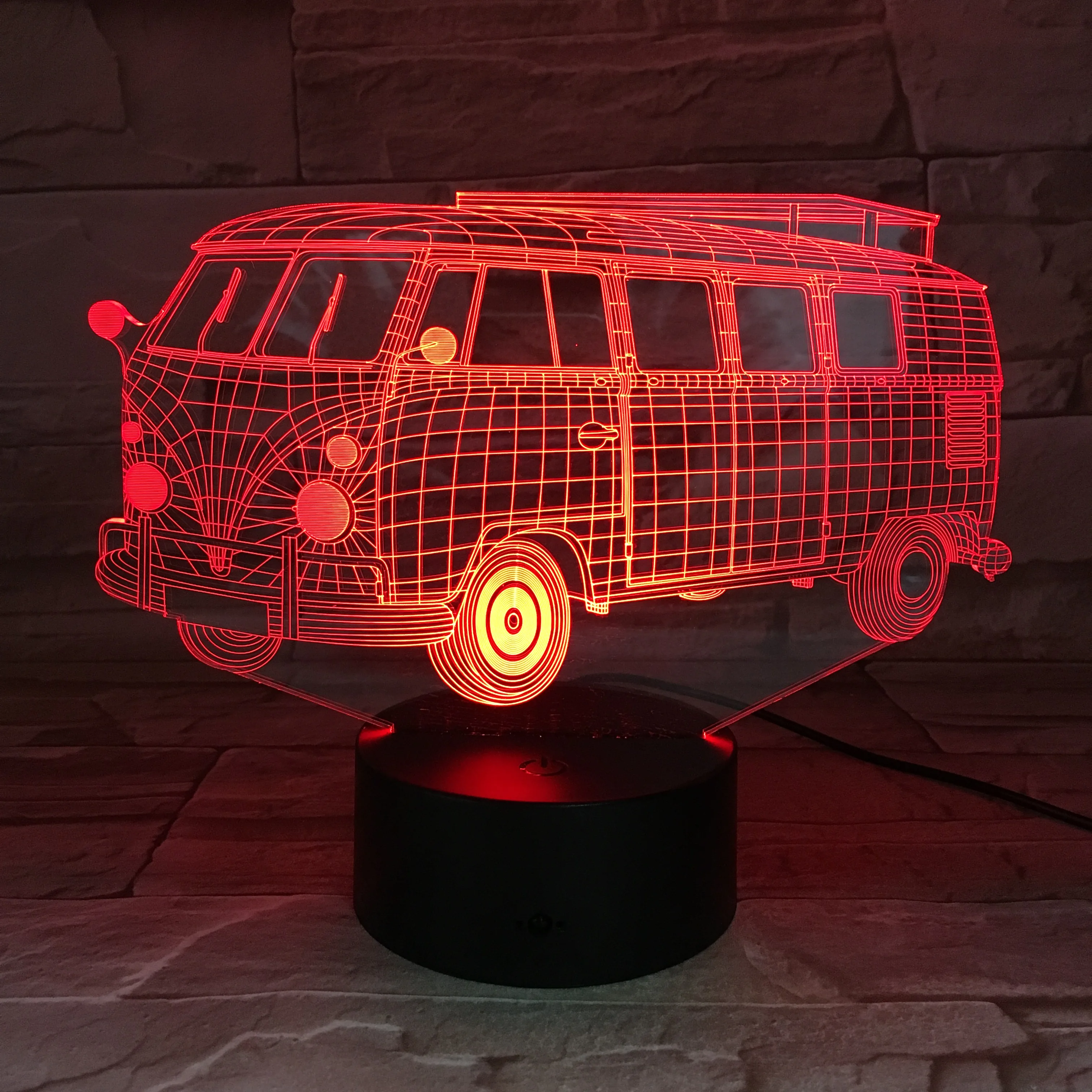 3D лампа автобус Ван атмосферу Потрясающий подарок для ребенка Гостиная