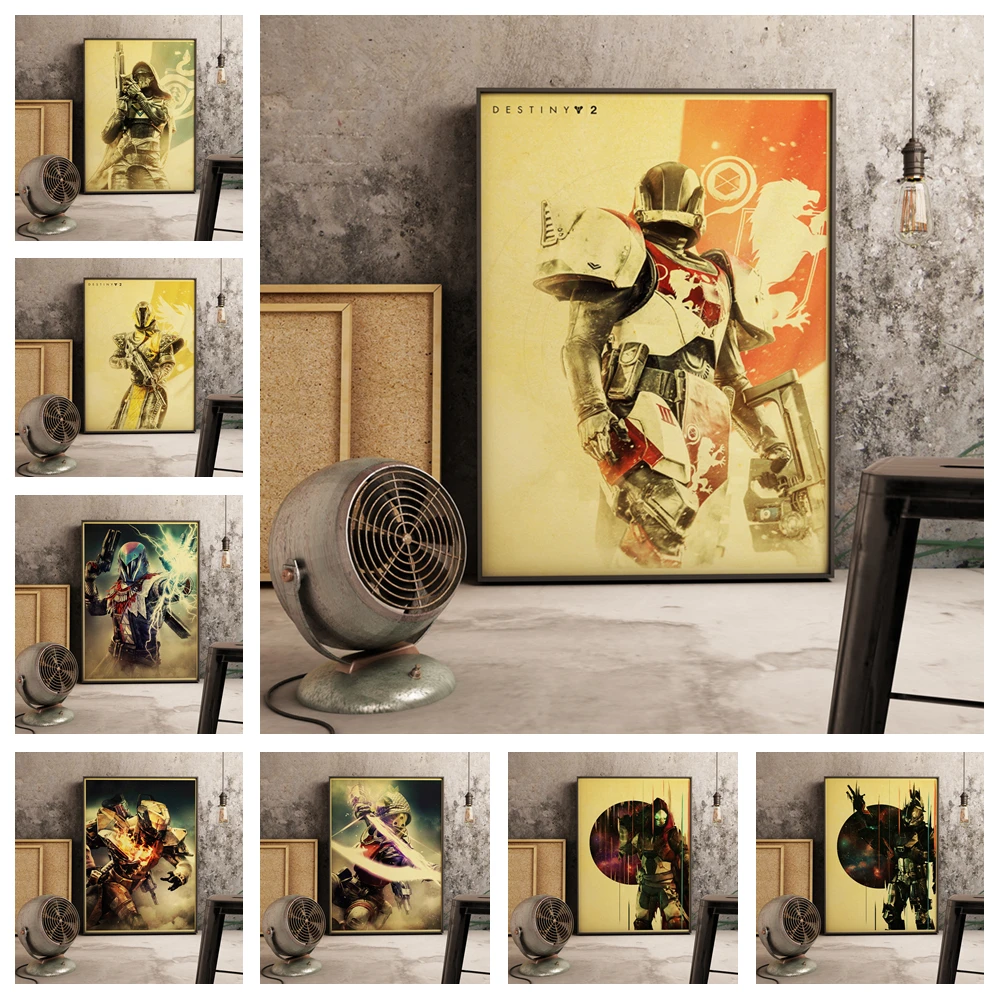 "destiny 2" Retro Style Poster Wall Stickers Game Poster Decoration