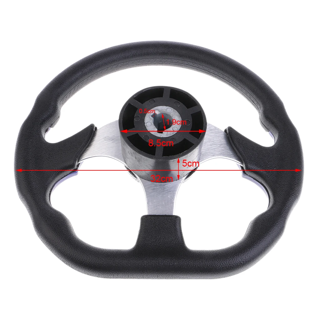 320mm Universal Black Blue Flat Bottom D-Shape 320MM Racing Sport Steering Wheel With Soft Grip Boat Accessories Marine Pesca