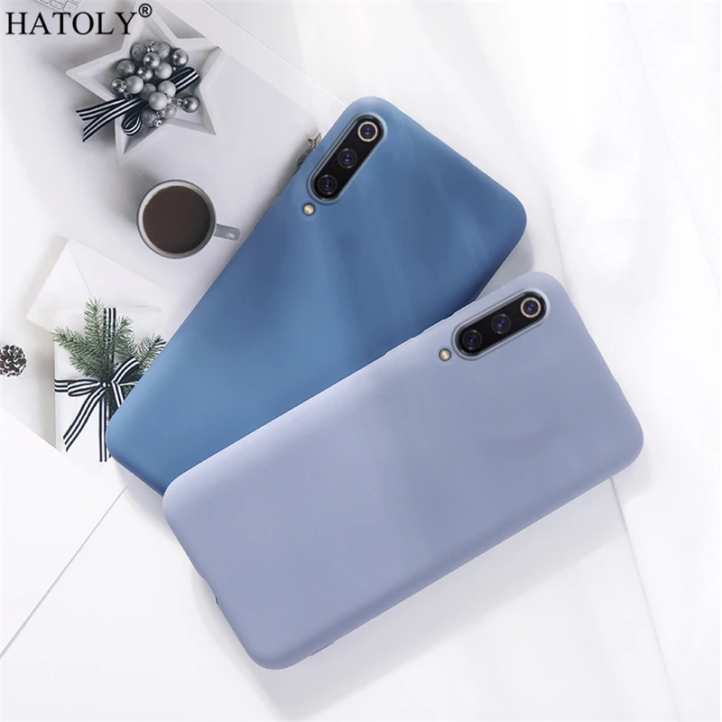 

For Cover Xiaomi Mi 9 Case Luxury Liquid Silicone Back Cover For Xiaomi Mi 9 Mi9 Candy Solid Color Phone Bumper Case Fundas Mi 9