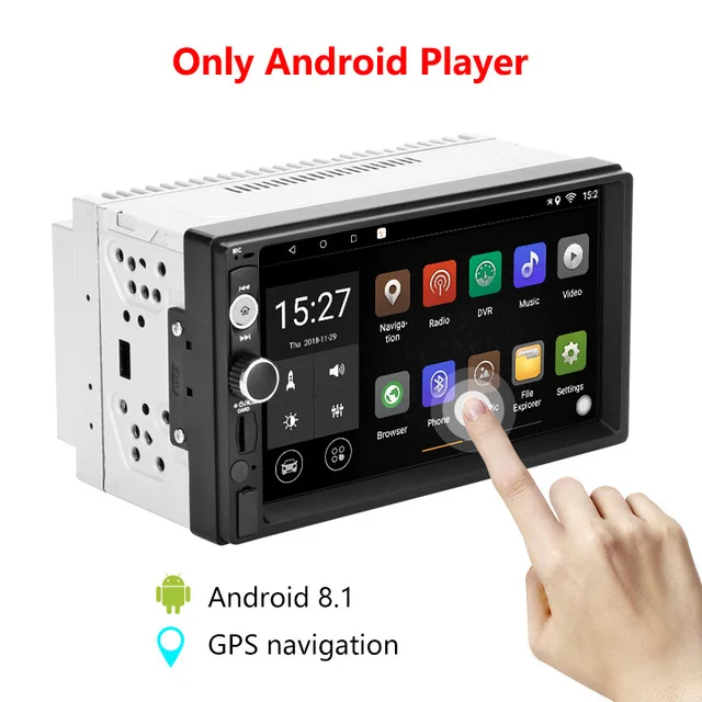 Jansite " 2 din автомобильный радиоприемник RAS AM/FM Android 8,1 плеер+ цифровой сенсорный экран gps навигация Зеркало-Ссылка Авторадио резервная камера - Цвет: Only Android Player