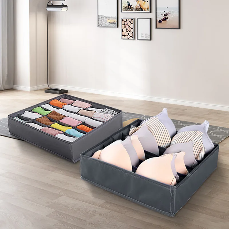 

Foldable Cabinet Drawer Organizers , Sock Storage Organizer Boxes, Closets for Underwear, Underpants and Bra, 24 Grids