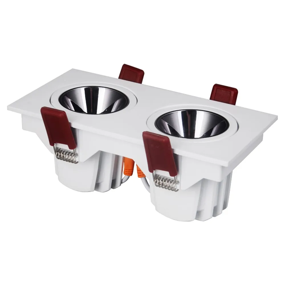 [DBF]2020 New Double Heads Angle Adjust LED Recessed Downlight Dimmable 14W 24W Ceiling Spot Light 3000K/4000K/6000K Home Aisle
