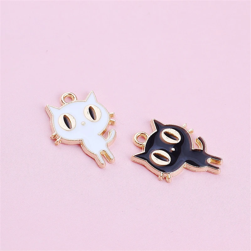 

10pcs japanese and korean girl cute cat earrings fashion alloy earrings for girls bracelet necklace pendant jewelry accessories