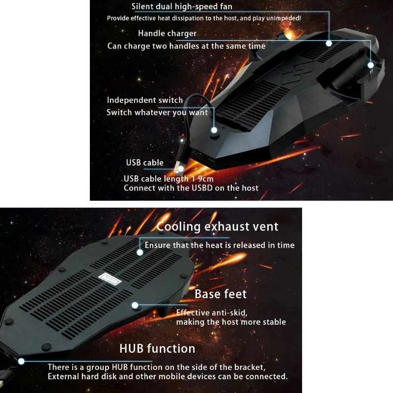 Поддержка KX4A с вентилятором и зарядным устройством совместимым PS4 зарядная