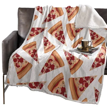 

Food Themed Pizza Blanket Floral Fleece Blanket for Kids Girl Couch Soft Plush Bedspreads Quilt Drop Ship Blankets for Beds