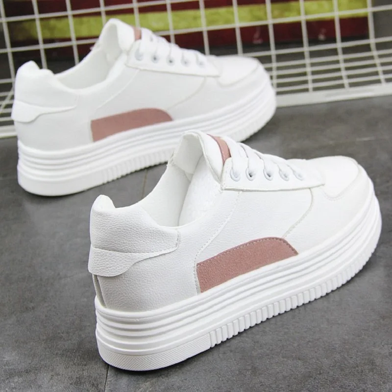 Wild thick bottom white shoes breathable white cross strap casual shoes