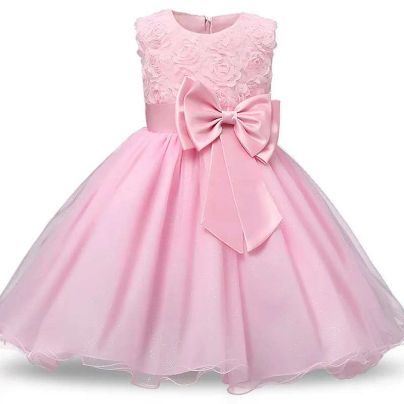 

Princess Bow Flower Girl Dress Fashion Tutu Wedding Birthday Party Events Dress 2019 Kids Dresses For Girls Children's Costume