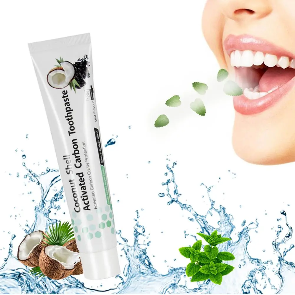 

Coconut Shell Activated Carbon Bamboo Charcoal Toothpaste Stains Removal Brightening Oral Breath Refreshing Toothpaste