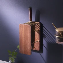 Латунный стеллаж для ножей настенный вертикальный стеллаж для хранения ножей стойка для ножниц черный орех деревянный держатель для ножей Кухня техника