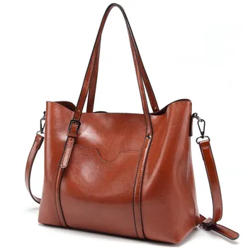 

Women's Bags Chic Shoulder Hand Bag Women's Oblique Crossbody bag Oil wax tote bag Women's Bags