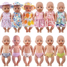 

One-piece Skirt + Cute Handmade Panties For 18Inch American Doll Clothes 43Cm Baby New Born 60cm BJD Our Generation Girl Gift