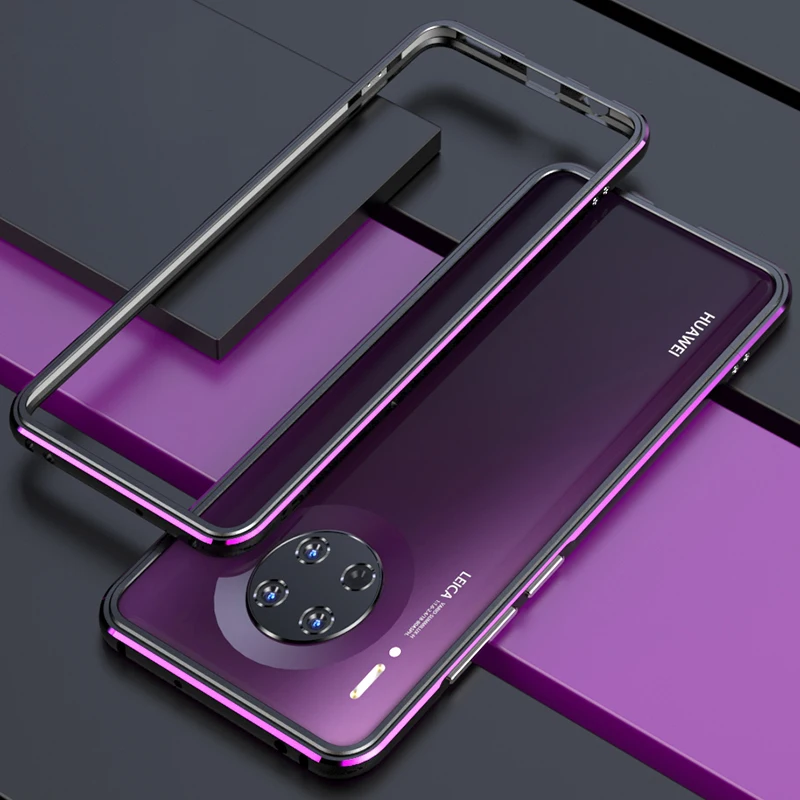 Роскошный ультра тонкий алюминиевый металлический бампер чехол для huawei mate 30 противоударный жесткий защитный чехол для телефона для huawei mate 30 Чехол - Цвет: Black Purple