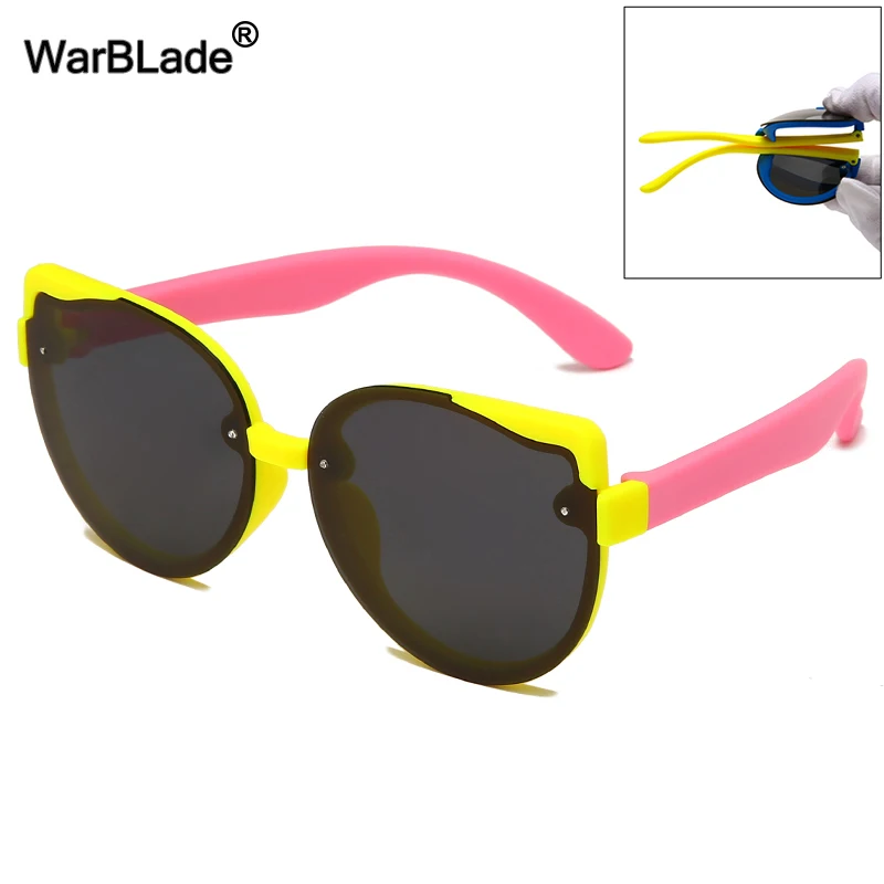 WarBlade Retro Polarized Kids Sunglasses Children Cat Eyes Sun Glasses Fashion Boys Girls Baby Outdoors Goggle UV400 Eyewear polarized sunglasses kids sunglasses