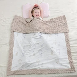 Manta de cuna 3D Touch Bubble para recién nacido, forro polar suave y cálido con borde ancho, estampado de Luna y sol, manta gruesa para colcha de invierno de 110x140Cm