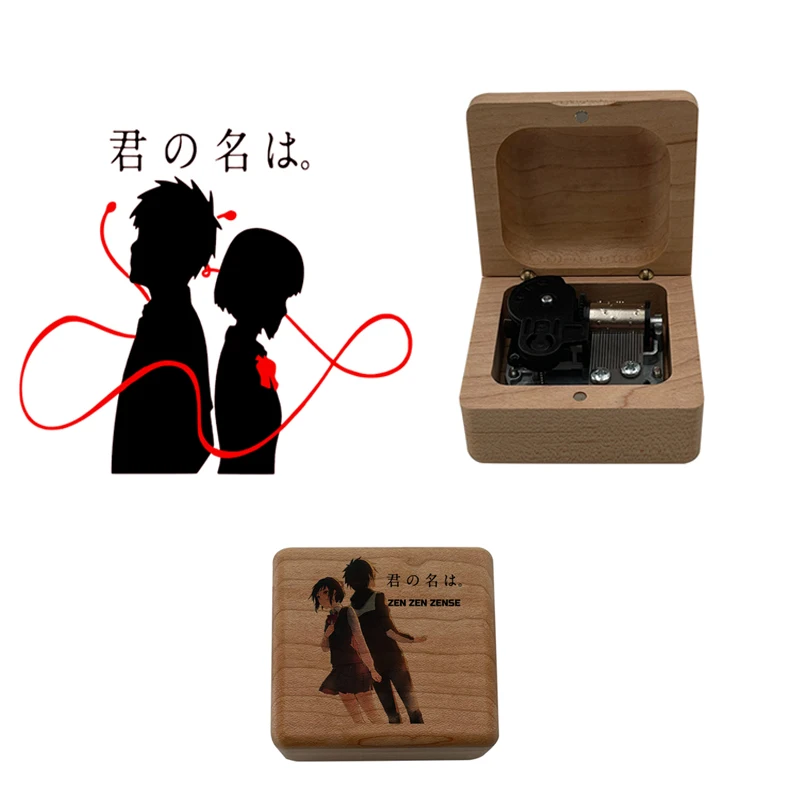 Zen Zen Zense Your Name Anime Music Box Wind Up Anime Fans Girl Birthday Toy Christmas Gifts for Girlfriend Wood Home Decor