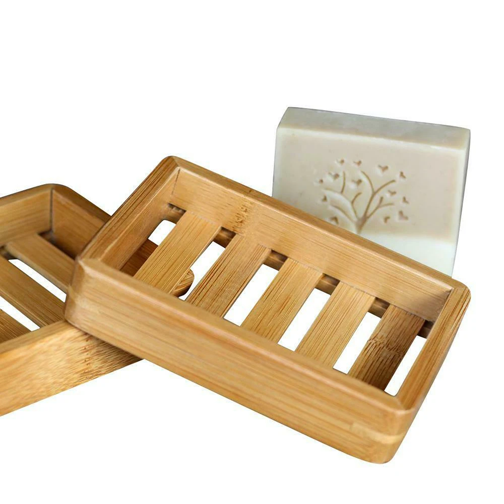 1Pcs Creative simple bamboo soap dishes Portable drainage soap box Bathroom soap box Japanese style bathroom soap box