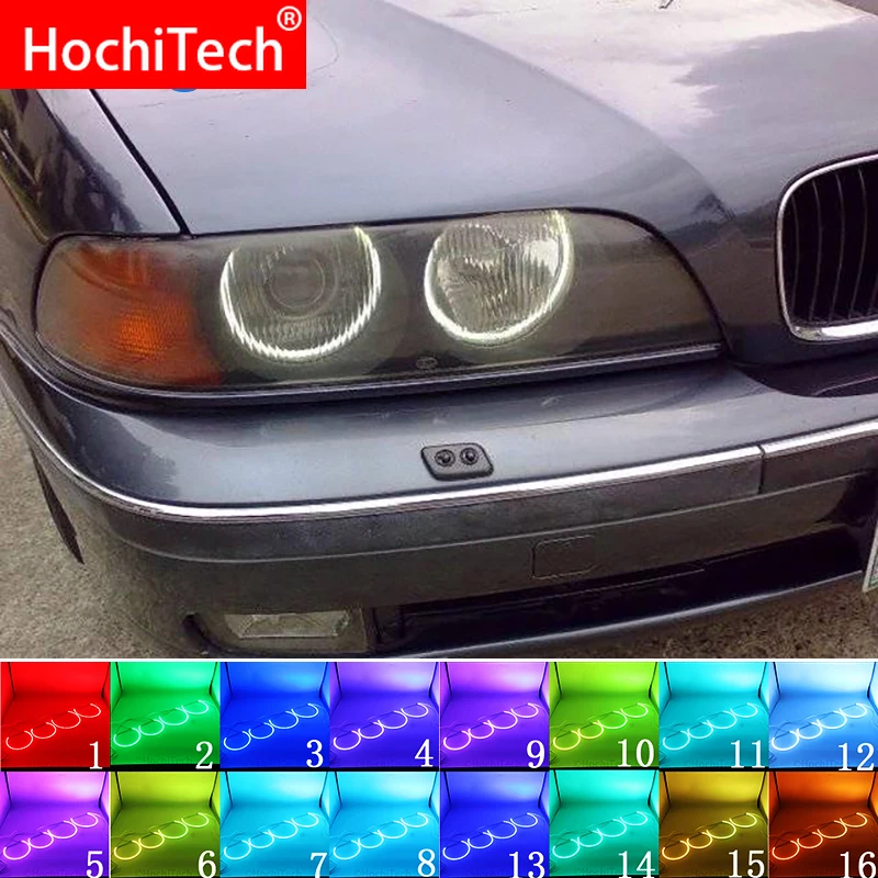 

For BMW 1995-2000 E39 5 Series Pre-facelift Accessories Headlight Multi-color RGB LED Angel Eyes Halo Ring Eye RF Remote Control