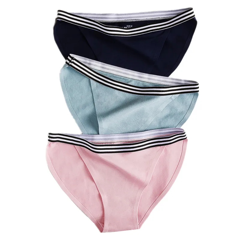 Сексуальные хлопковые трусики однотонное Полосатое бесшовное нижнее белье
